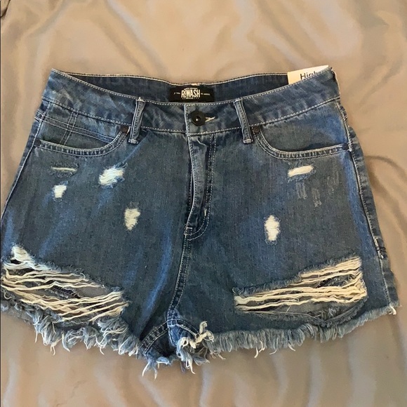 Rewash Pants - Rewash High Rise Distressed Blue Jean Shorts size 11
